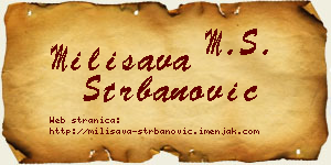 Milisava Štrbanović vizit kartica